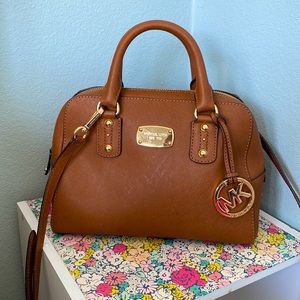 Light brown Michael Kors cross-body purse